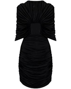 The Mannei Robe Courte Froncée À Détail Drapé - Black