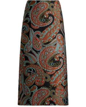 Etro Paisley Jacquard Skirt - Black