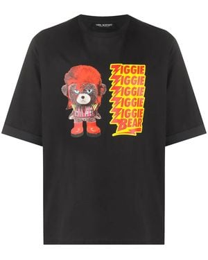 Neil Barrett Ziggie Bear Print Cotton T-Shirt - Black