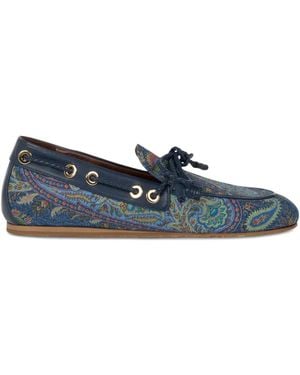 Etro Cotton Calf Goat Shoes - Blue