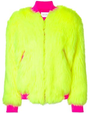 Alberta Ferretti Faux-Fur Bomber Jacket - Yellow
