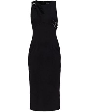 Versace Jeans Couture Cut-Out Buckle Midi Dress - Black