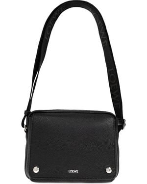 Loewe Medium Pebble Leather Shoulder Bag - Black