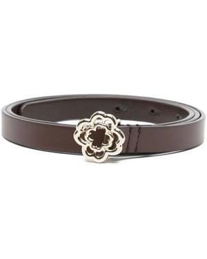Maje Clover-Buckle Leather Belt - White