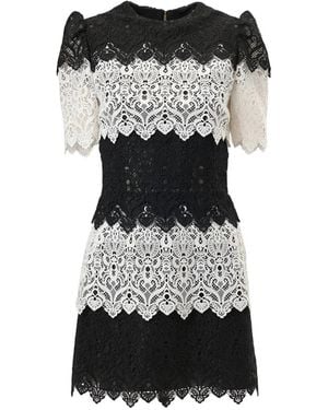 Carolina Herrera Lace-Trim Mini Dress - Black