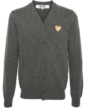 COMME DES GARÇONS PLAY Mélange-Effect Wool Cardigan - Grey