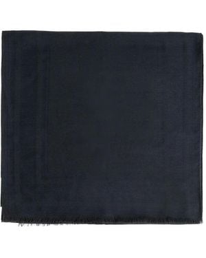 Brioni Bufanda con ribete de flecos - Azul