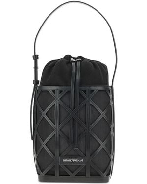 Emporio Armani Leather Bucket Bag - Black