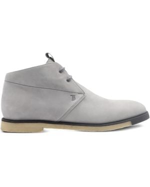 Tod's Leather Desert Boots - Gray