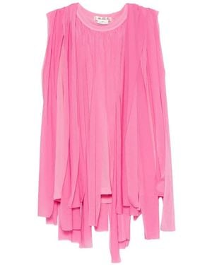 Comme des Garçons Fringe-Detail Sleeveless T-Shirt - Pink