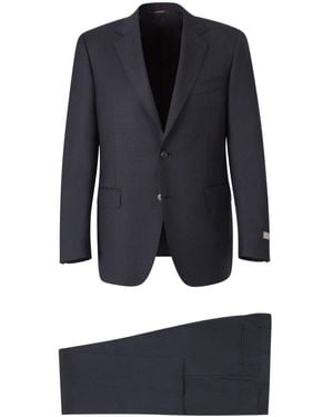 Canali Checked Two-Piece Suit - Blue