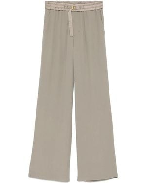 Ami Paris Drawstring Palazzo Pants - Natural