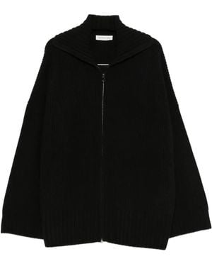 Frankie Shop Gerippter Cardigan Mit Reißverschluss - Schwarz