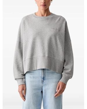 Marc O' Polo Embroidered-Logo Dropped-Shoulder Sweatshirt - Grey