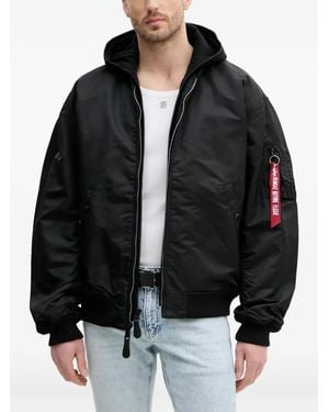 Alpha Industries Hooded Bomber Jacket - Black