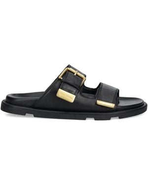 Marc O' Polo Buckle-Detail Leather Slides - Black