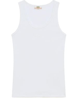 Gcds Ribbed Tank Top - White