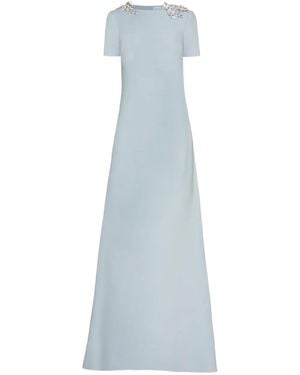 Oscar de la Renta Sequin-Embellished Open-Back Dress - Blue