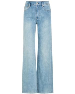 Alice + Olivia Chic Faded Wide-Leg Jeans - Blue