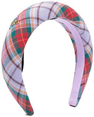 Vivienne Westwood Rtw Tartan Hair Accessory - White