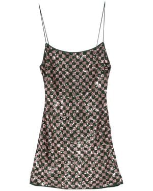 Oséree Sequin-Pattern Mini Dress - Green