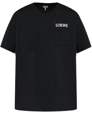 Loewe Camiseta con bolsillo en el pecho - Negro