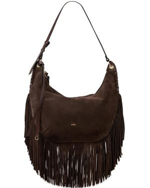 Ba&sh Fringes Suede Tote Bag - Black