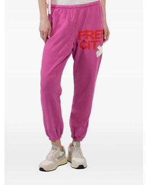 Freecity Logo-Print Track Trousers - Pink