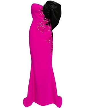 Saiid Kobeisy Crepe Straight Fit Gown - Pink