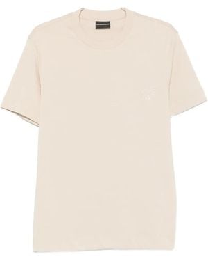 Emporio Armani Logo-Embroidered T-Shirt - White