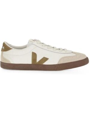 Veja Volley Logo-Patch Sneakers - White