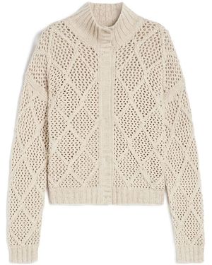 Max Mara Cárdigan Ghinea con motivo de rombos - Blanco
