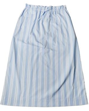 STAUD Shore Striped-Pattern Midi Skirt - Blue
