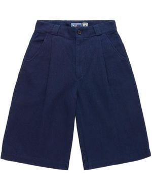 Blue Blue Japan Sashiko Wide-Leg Shorts - Blue