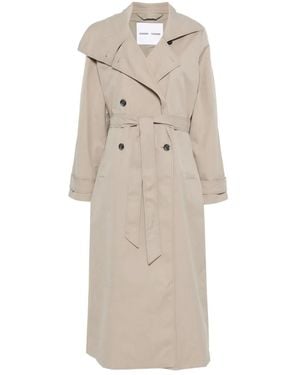 Samsøe & Samsøe Belted Double-Breasted Coat - Natural