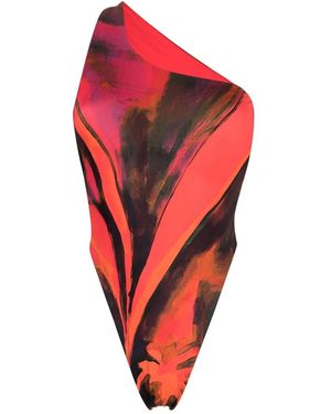 Louisa Ballou One-Shoulder Swimsuit - Red