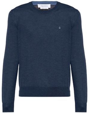 McQueen Embroidered Skull Sweater - Blau