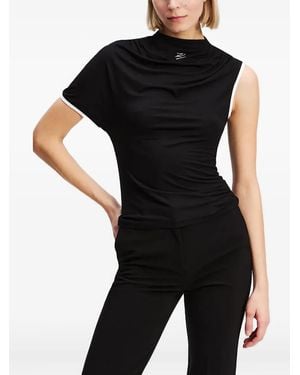 Karl Lagerfeld One-sleeve T-shirt - ブラック