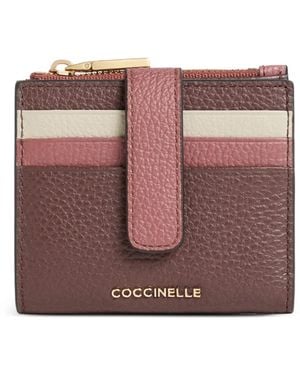 Coccinelle Medium Metallic Colour-Block Leather Wallet - Purple