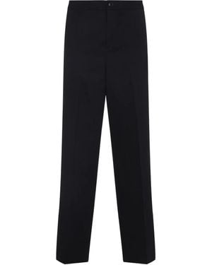 CASABLANCA Buckle-Detail Cotton Trousers - Blue