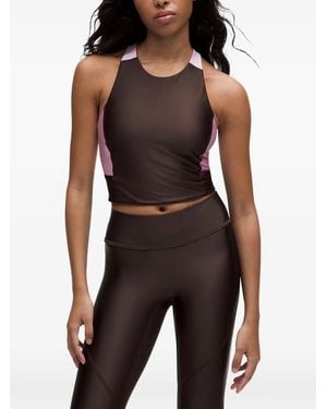 Ganni Top Deportivo Con Diseño Colour Block Y Espalda De Nadador - Negro