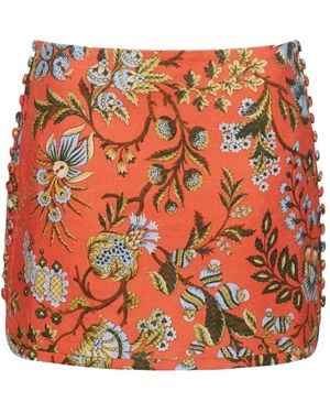 Cara Cara Roseland Floral Mini Skirt - Red