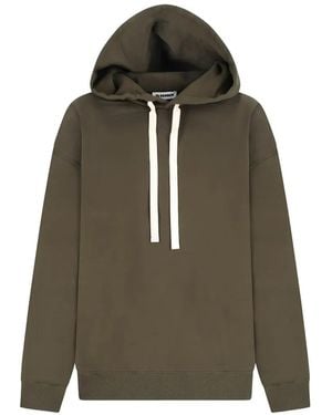 Jil Sander Drawstring-Hood Dropped-Shoulder Hoodie - Green