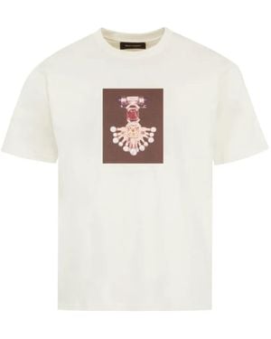 Wales Bonner T-Shirt Met Grafische Compass-Print - Wit