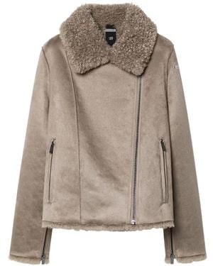 Rrd Shearling-Collar Jacket - Natural