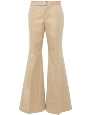 Sacai Flared Belted Pants - Natural
