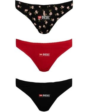 DIESEL Pack De Tres Tangas Punchy-D-Core Con Logo - Rojo