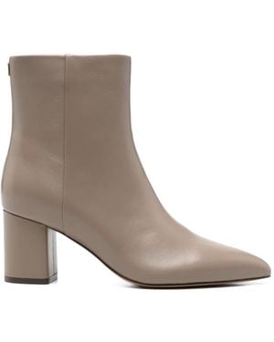 Twinset Pointed-Toe Leather Ankle Boots - Brown