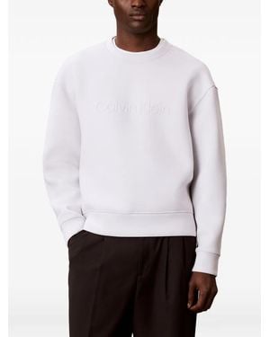 Calvin Klein Sudadera Con Logo En Relieve - Blanco