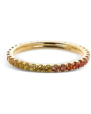 Lisa Nik 18Kt Geelgouden Sapphire Ring Met Ombré-Effect - Wit